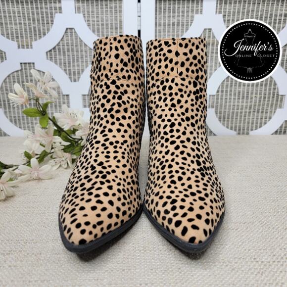 Qupid Women's Mystique Black and Tan Leopard Ankle Bootie Size 7 - Picture 4 of 12
